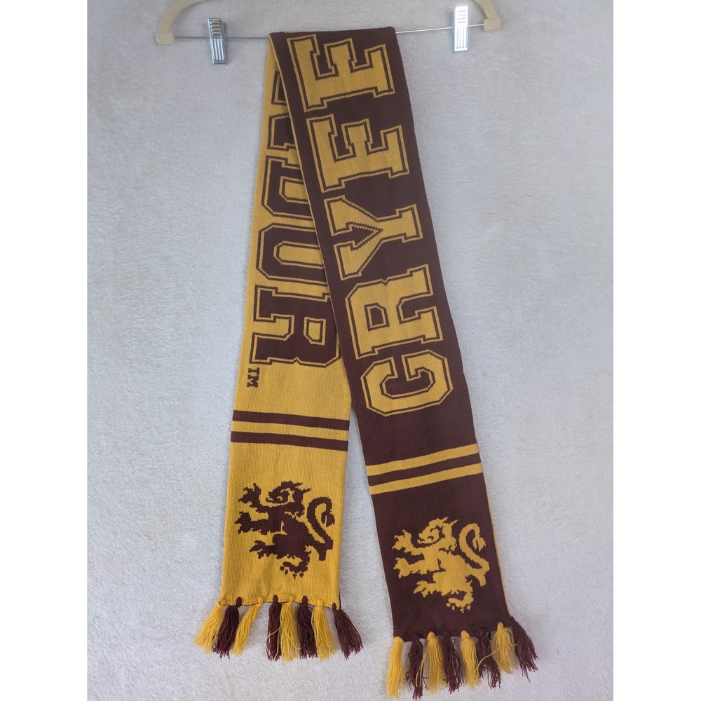 Harry Potter Gryffindor Scarf Men's Women's OS Burgundy Gold Lion Knit 60"